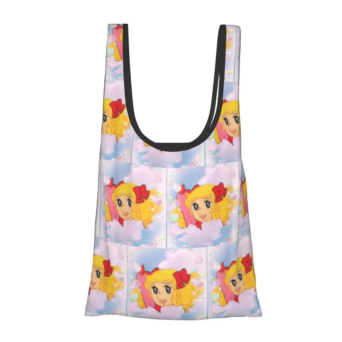 Candy Candy Anime Manga Portable Tote Shopping Bags Reusable Shopper Bag Grocery Handbag Shoulder Bag