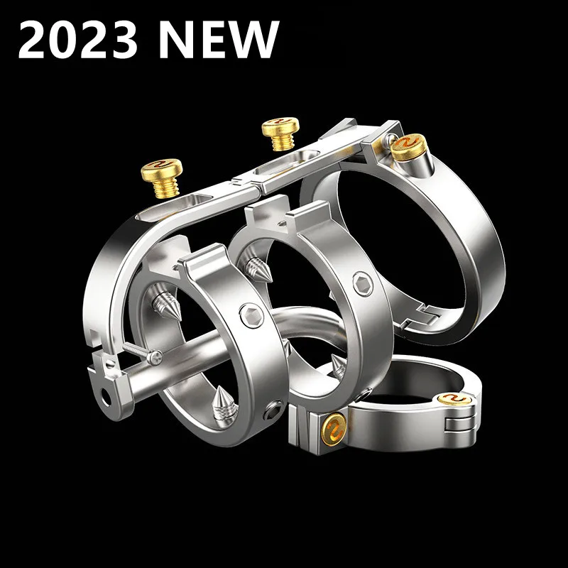 New Male Stainless Steel Chastity Lock Steampunk Multifunctional Invisible Wear CB Lock Urethra Stimulation Adult Sex Toys