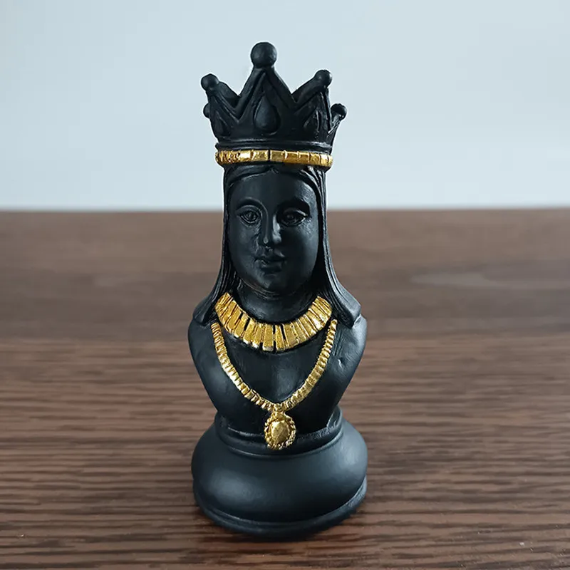 Black & White International Chess Figurines Statue Chess Pieces Board Games Accessories Home Decor Chessmen Ornaments