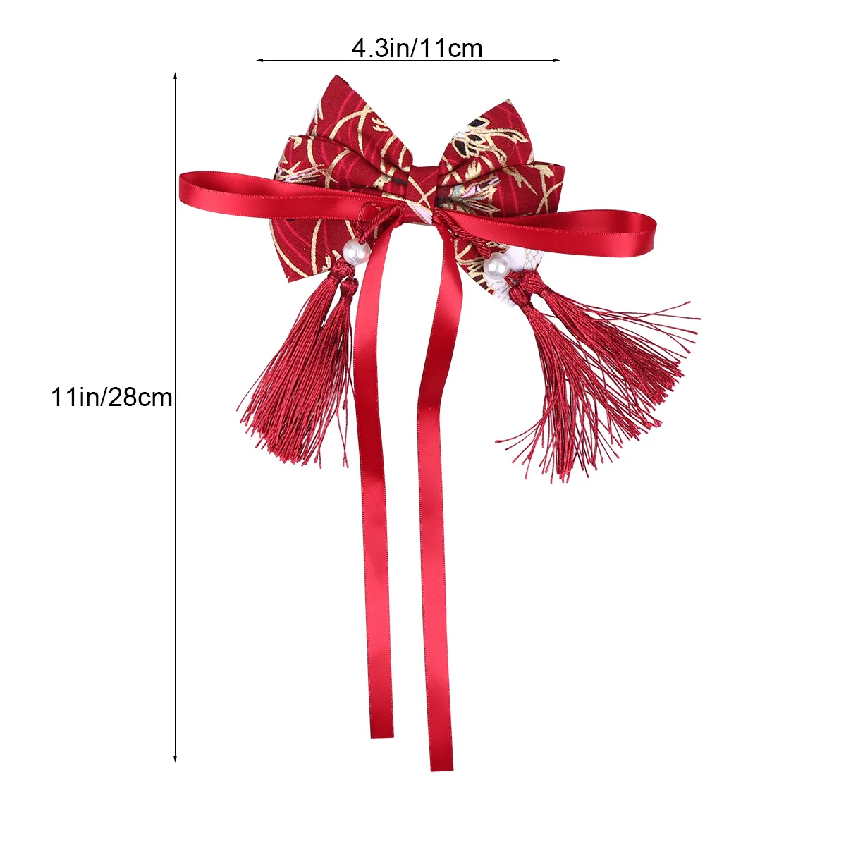 النمط الصيني مشبك شعر Bowknot تصميم غطاء الرأس احتفالي للفتيات السنة الجديدة دبوس الشعر اكسسوارات شرابة ديكور عطلة هدية اللعب