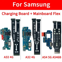 10 Pcs Main Board Motherboard Connector Flex Cable For Samsung A24 A32 4G A34 A54 5G USB Charging Board Port Flex Cable