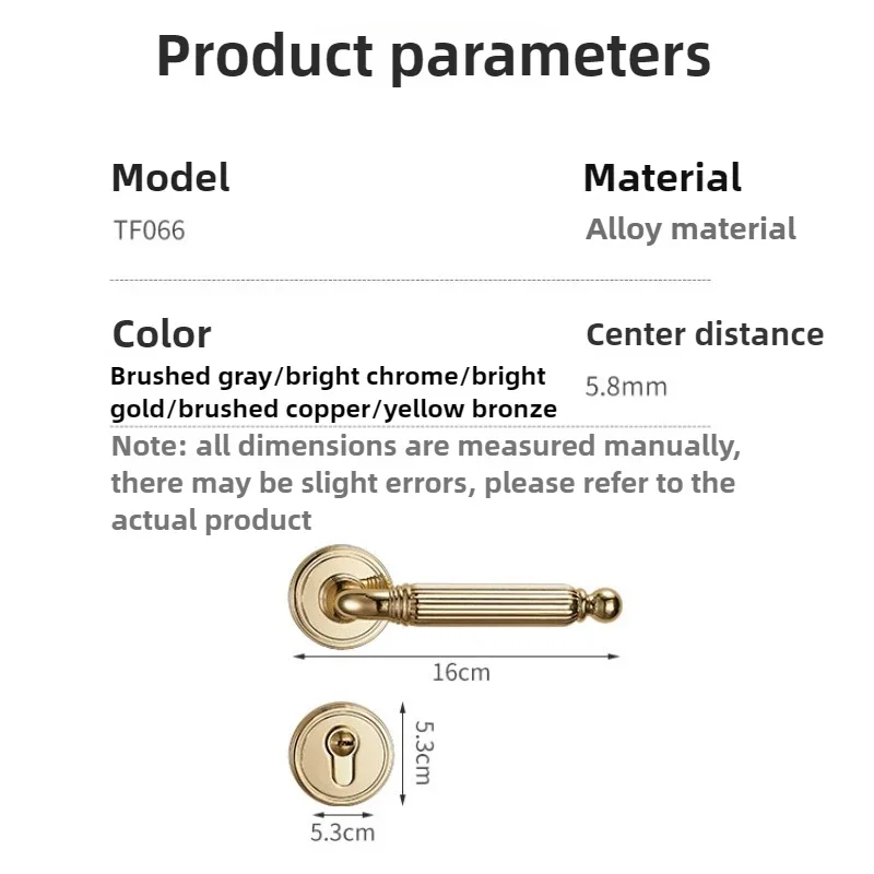 

French Style Zinc Alloy Bedroom Door Lock Vintage Door Handle Lock Body Set Mute Security Door Locks with Key Househol