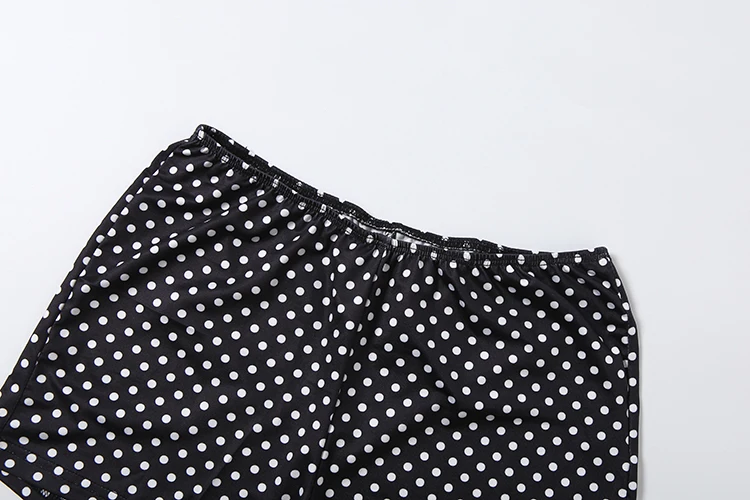 Kliou Sexy Modisches 2-Teiliges Set für Damen mit Polka-Dot-Print, Wickeloberteil, Rückenfreies Tanktop + Figurbetonte Pfirsichfarbene Hüftshorts, High-Street-Outfits – Detail 11