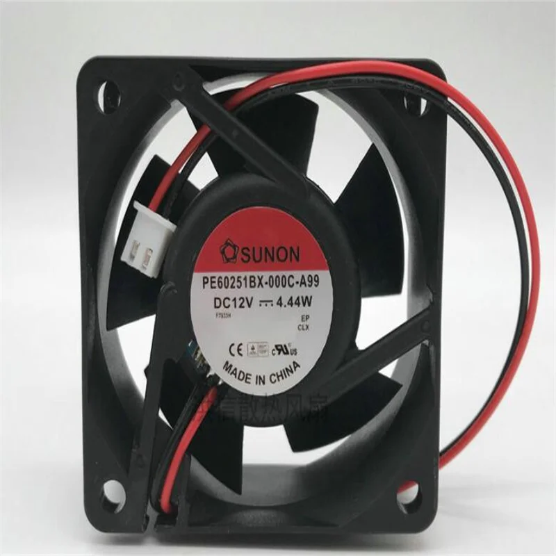 Ventilador de dois fios de genuinesunon PE60251BX-000C-A99 dc12v 4.44w 6025 com grande equipamento de volume de ar