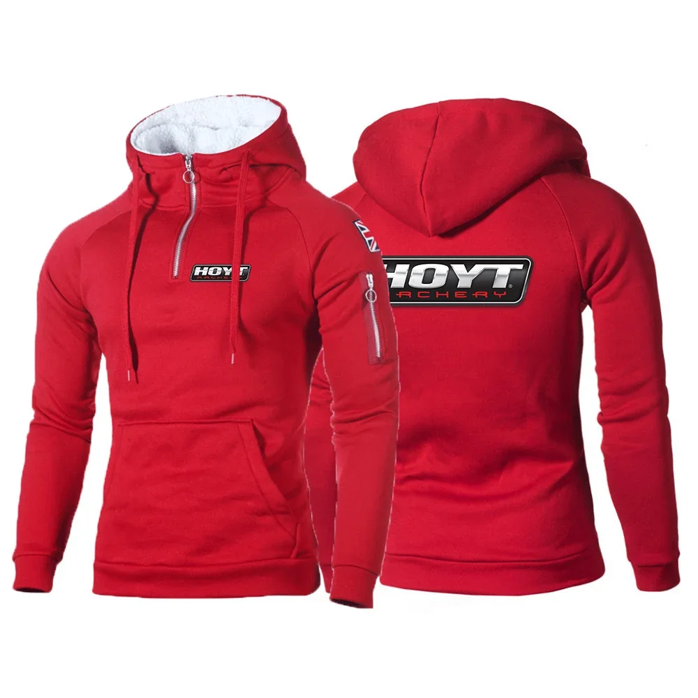 2024 Hoyt Archery New Men Spring And Autumn Jackets Zipper Hoodie Harajuku Fitness Fleece Casual All-Match Sweatshirt