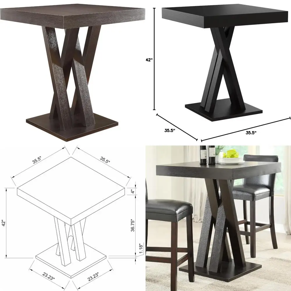 Cappuccino Color Square Bar-Height Table