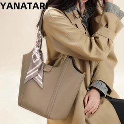 Women's Large Capacity Shoulder Bag armpit bag Ladies Genuine Leather Commuter Shopper Bags High Quality Luxury Handbag Big tote