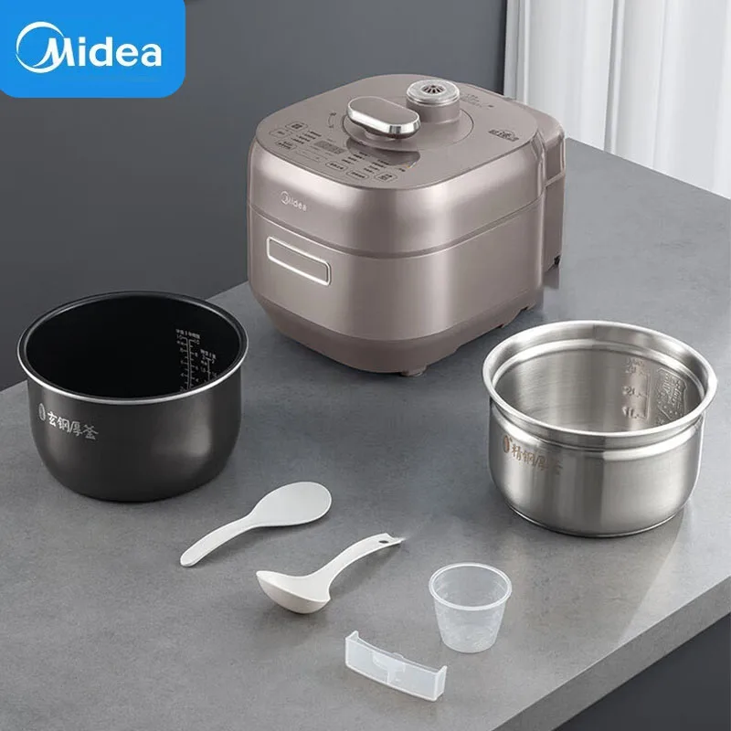 Midea Electric Pressure Cooker 5L Double Liner Rice Cooker 3D Fast Cooking IH Household Kitchen Appliances Automatic Exhaust