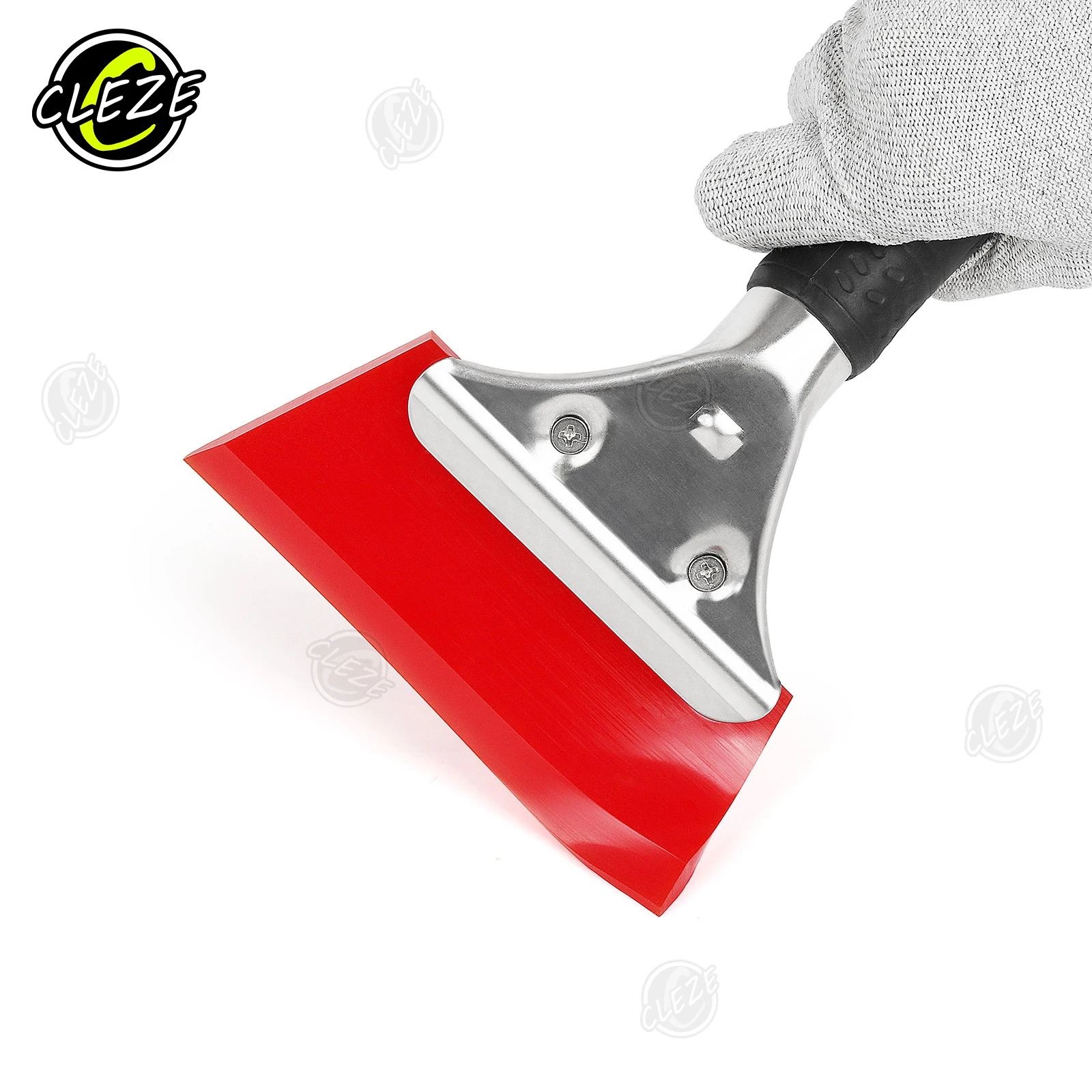 CLEZE Ergonomic Window Tint Squeegee Short Handle Silicone Water Removal Tool for PPF Film Car Wrapping Lightweight