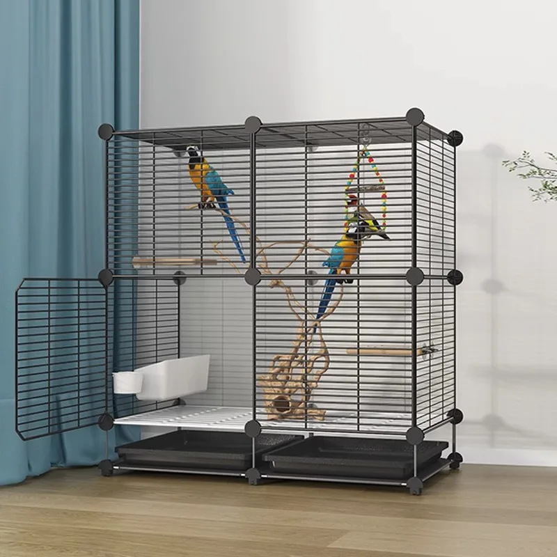 

Myna Parrot Bird Cage Budgie Luxury Large Breeding Clear Bird Cage Speciality Villa Metal Oiseaux Accessoires Pet House QF50NL