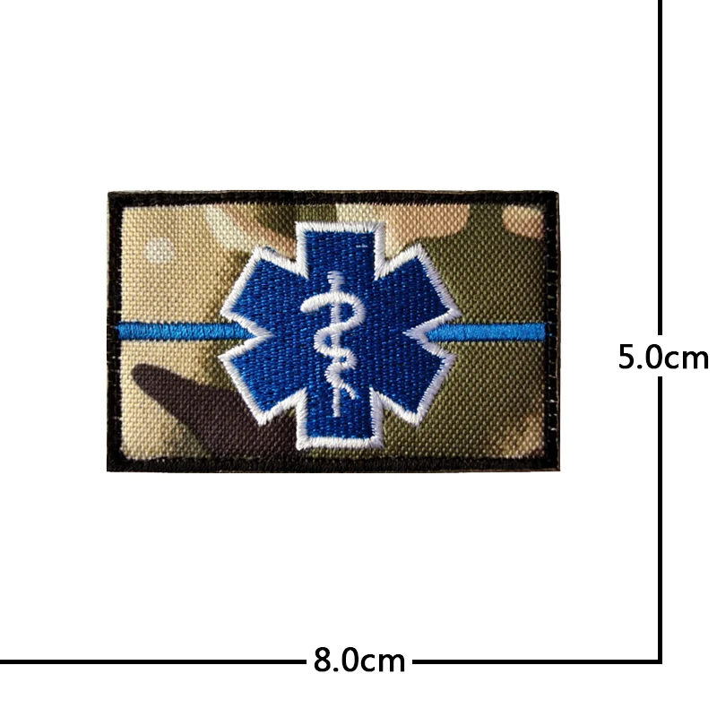 Parche de bucle de gancho bordado Paramédico del equipo de rescate americano Life star, insignia táctica médica militar, bricolaje, mochila,