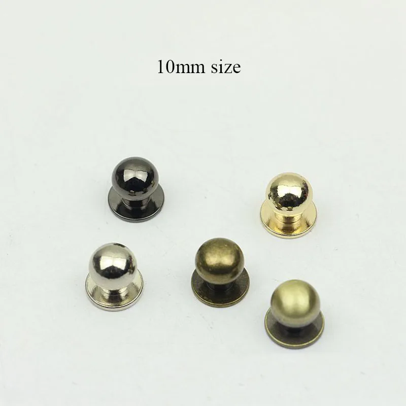 

30pcs 10mm Copper Nipple Nail Buckles Metal Rivet for Bag Purses Fastner Clasps Studs Screw Buttons Leathercraft Accessories