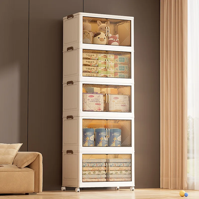 

Multifunctional Foldable Wardrobe Multi-Layer Storage Box Locker Living Room Cabinets Furniture Storage Shelf Closet Cabinet Bin
