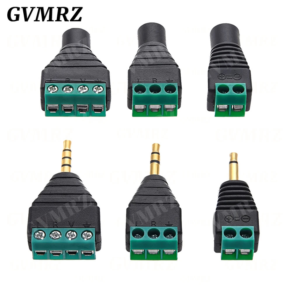 Earphone Audio Jack 3.5mm Connector Stereo Adapter 3.5mm RCA Audio Mono Channel Plug to Screw Terminal Audio Mono Channel Plug