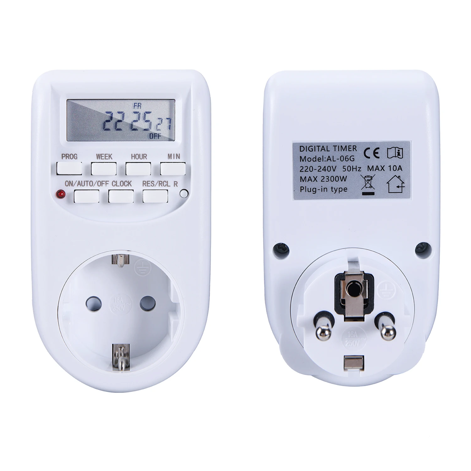 EU Plug Timer Switch Energy Saving Digital Kitchen Timer Week Hour Programmable Timing Socket 220V-240V 50Hz 2300W
