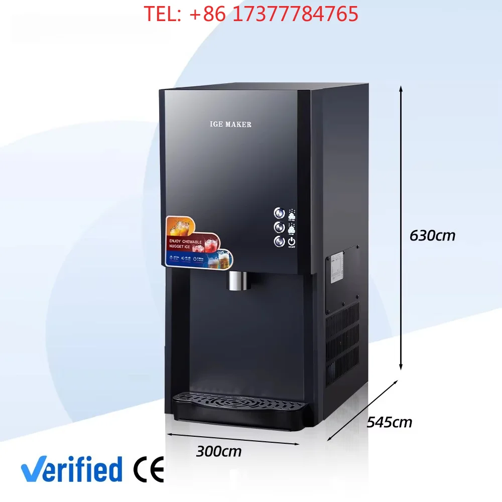 80 kg Commercial Stainless Steel Automatic Ice Dispenser CE Certified Black Ice Maker Motor Gear Commercial Engine