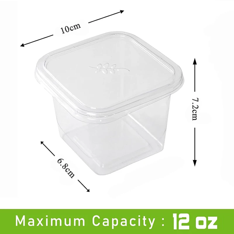 25Pcs Disposable Clear Plastic Dessert Cups with Lid, Party Serving Bowl for Tasting Yogurt Mousse Ice Cream Cake Tiramisu Fruit