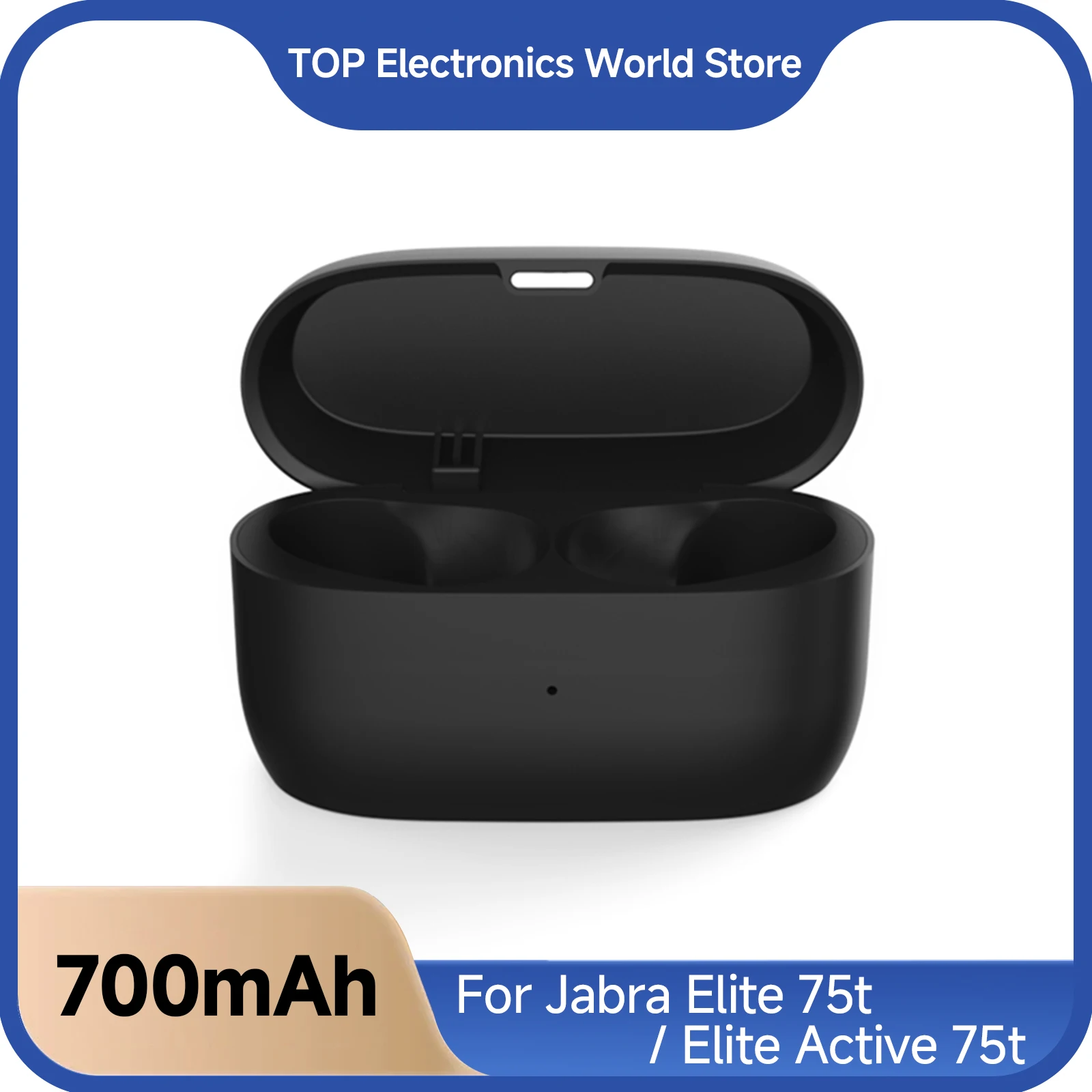 

Зарядный чехол для Jabra Elite 75t/Elite Active 75t-2700 мАч, беспроводное зарядное устройство BT, пыленепроницаемая замена наушников, без наушников