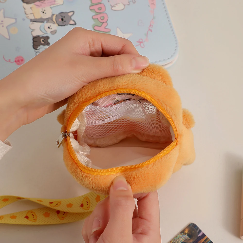 Bolsa de monedas de dibujos animados con cremallera, estuche transparente para auriculares, soporte para sesión fotográfica de dibujos animados,
