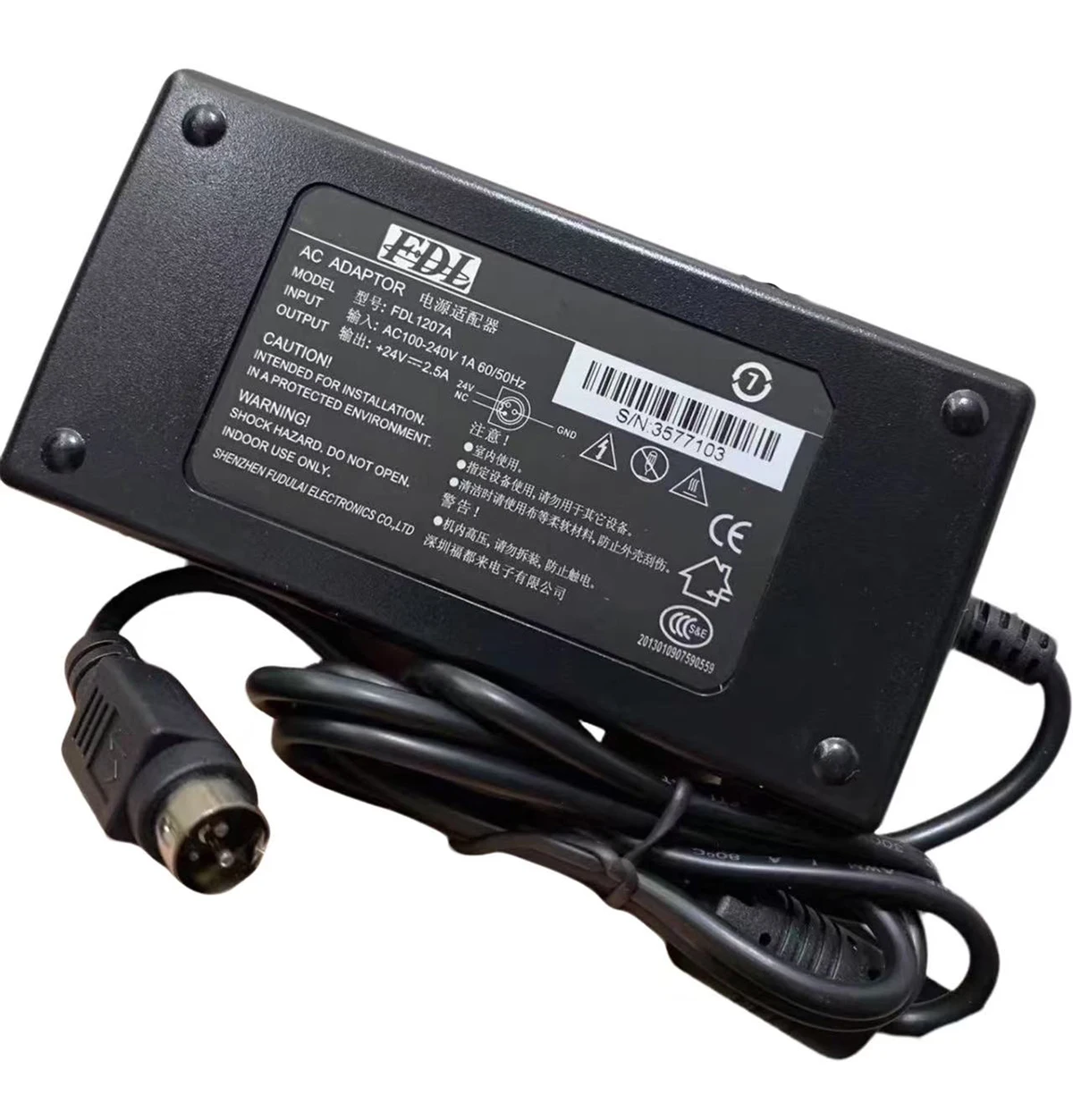 

Genuine FDL PRL0602U-24 FDL1207A 24V 2.5A 3-Pin 60W AC DC Adapter Charger 6986618-5S For TYSSO PRP300 PRINTER Power Supply 3PIN