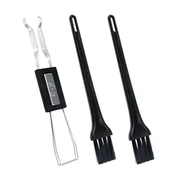 Keycap Puller Switch Puller Stainless Steel Keycap Removal Tool with 2 Pcs Keyboard Cleaning Brush for Mechanical Keyboard