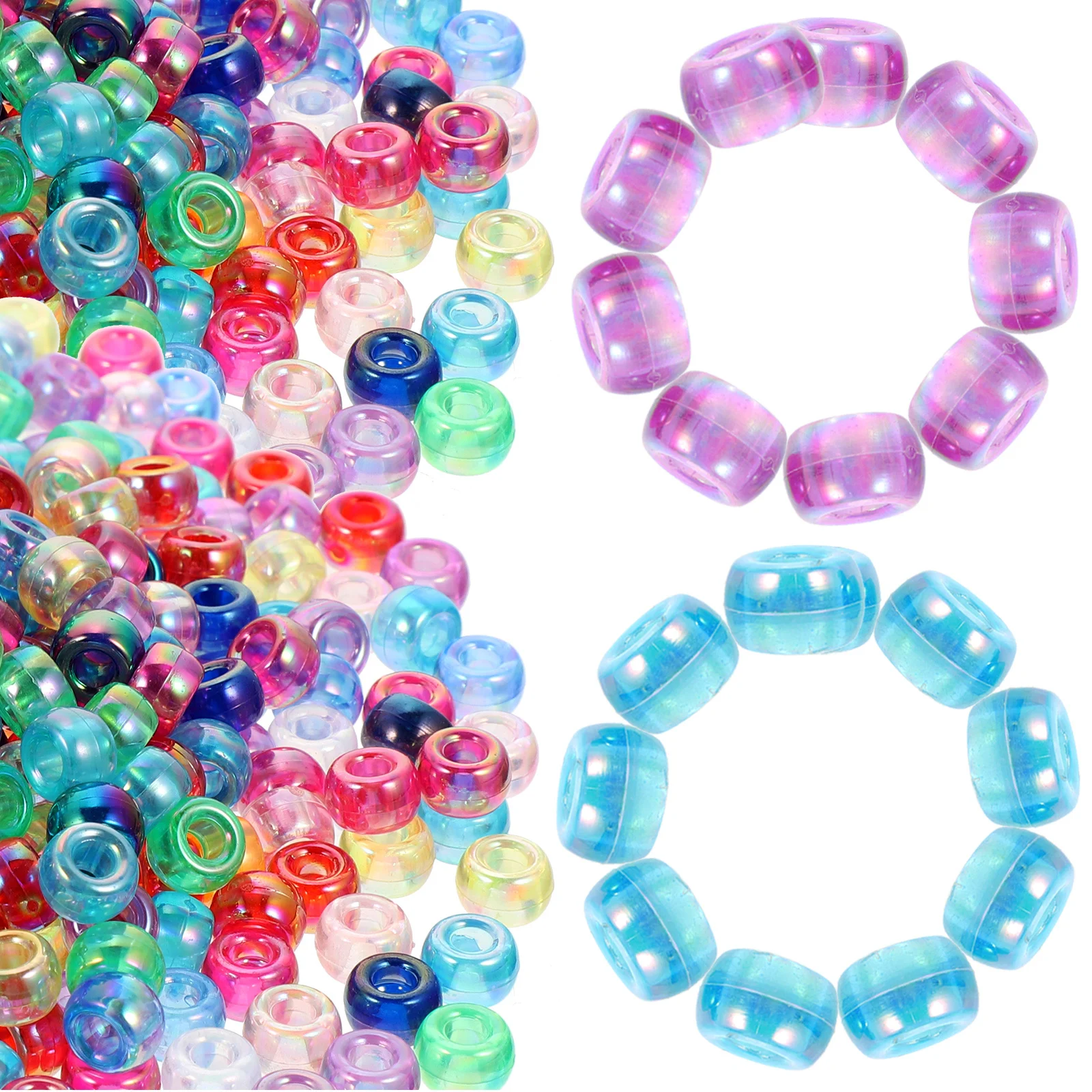

OATIPHO 1000pcs Big Hole Acrylic Beads for Necklace Bracelet Jewelry Making Craft Charms Material