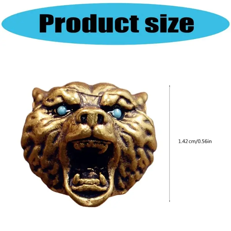 652F Gothic Leopard Head Pendant for DIY Crafts and Paracord Gear Accessories Paracord Bead