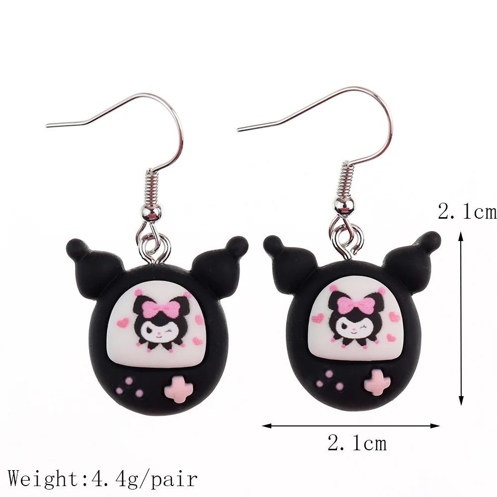 1 para Cinnamoroll moja melodia Kuromi pompompompurin Pochacco Kawaii kreskówka śliczne kolczyki pluszowe zabawki Anime dla dziewczynek prezent