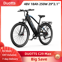 DUOTTS C29 Max Electric Bike 250W 48V 18Ah 29 Inch Tires City Commuting E-bike Front Fork Suspension Front Rear Hydraulic Brakes