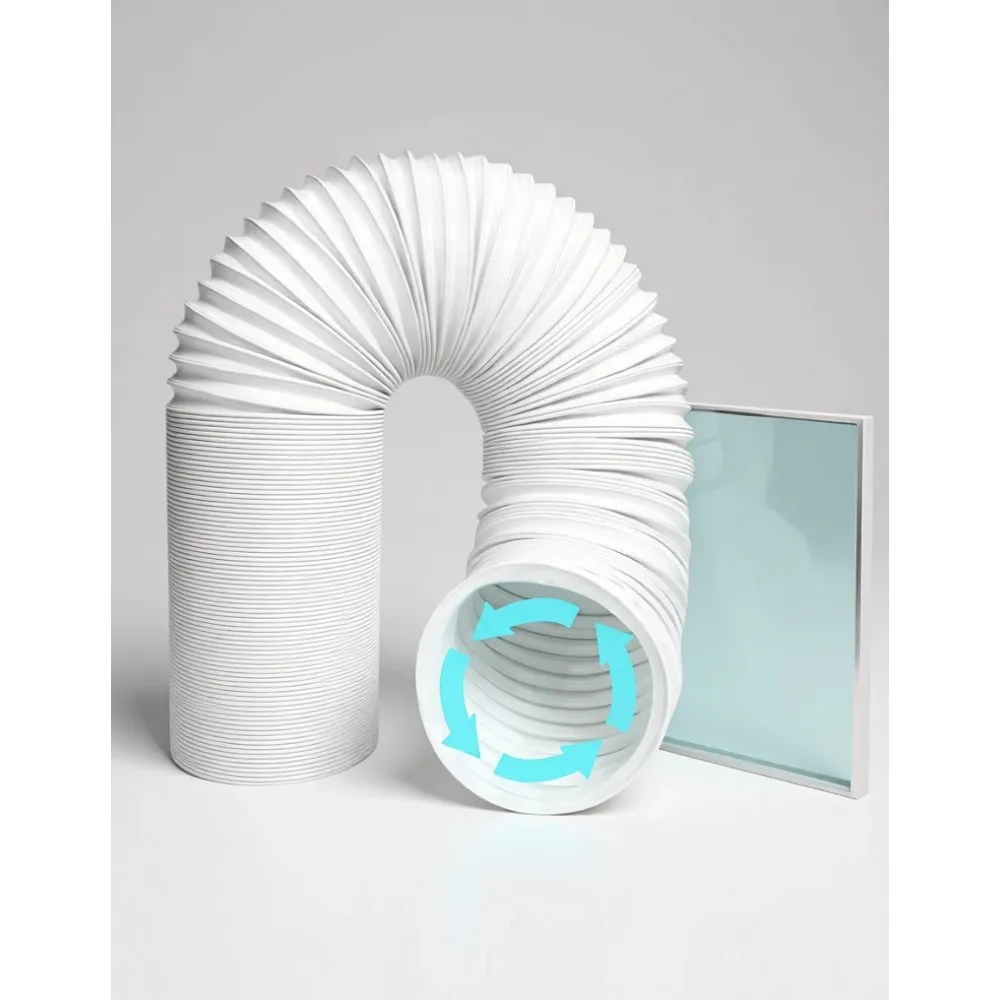Portable AC Exhaust Hose 5.1 Inch Diameter Anti Clockwise Thread Extends to 80 Inches