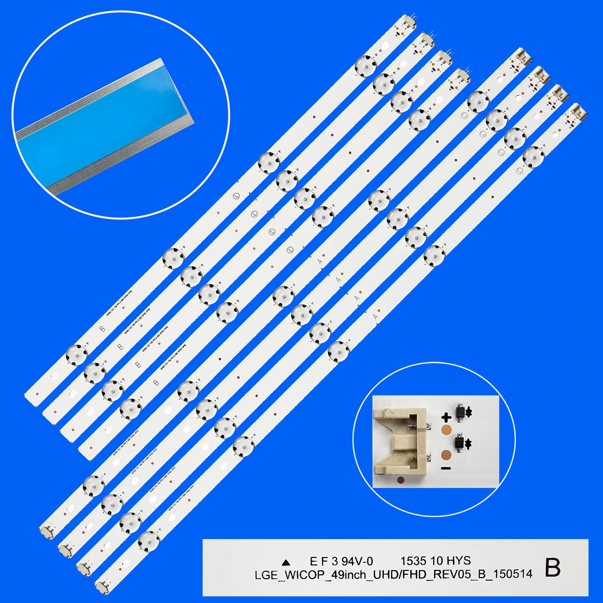 49 inch LED TV backlight 49UH610A 49UH6100 49LF5100 49UH6030 49UF640V 49UF6407 49UF640 49LF510V LGE_WICOP_49inch_UHD