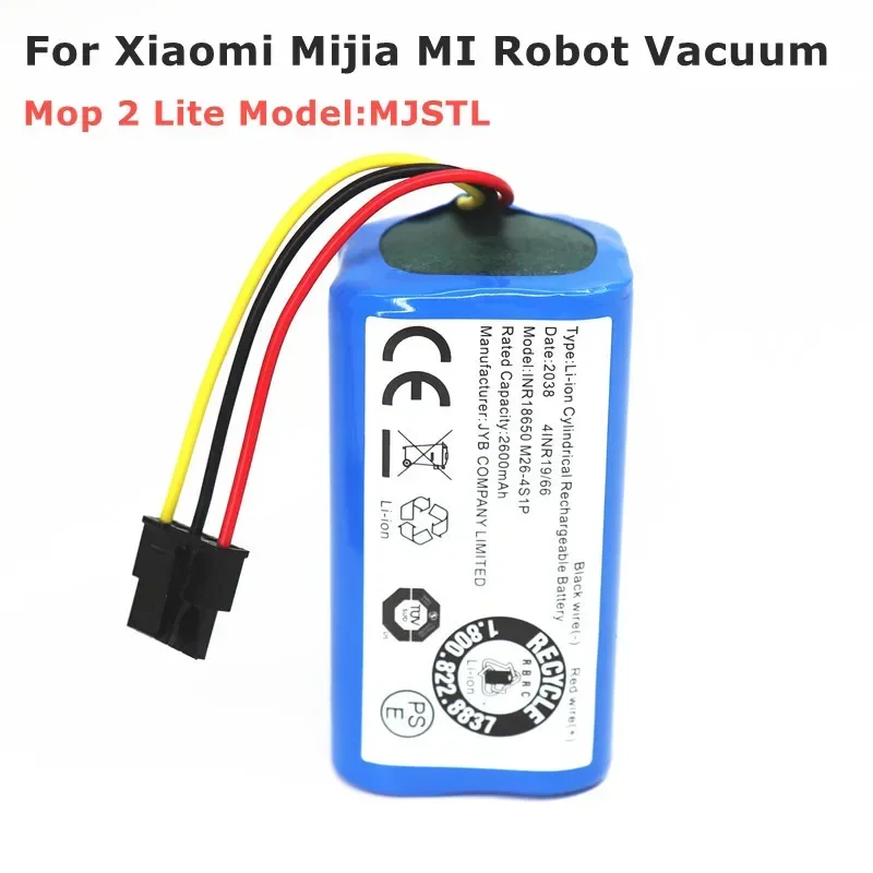 

14.4v 2600mAh battery suitable for Xiaomi family Mi robot vacuum mop 2 Lite model: MJSTL 18650 rechargeable lithium battery pack