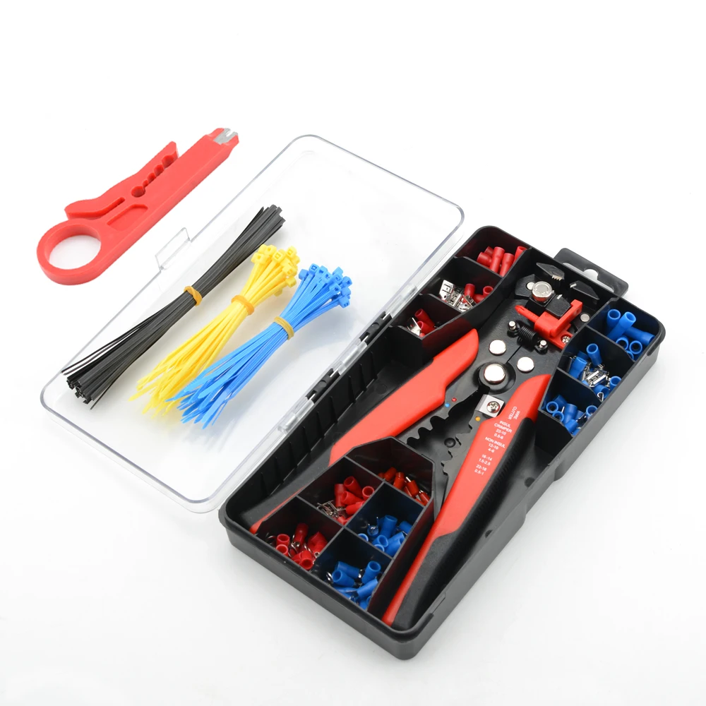 Self-Adjusting Wire Stripper Cable Cutter Kit Electrician Crimping Tool Set With Case Multifunctional Stripping Pliers