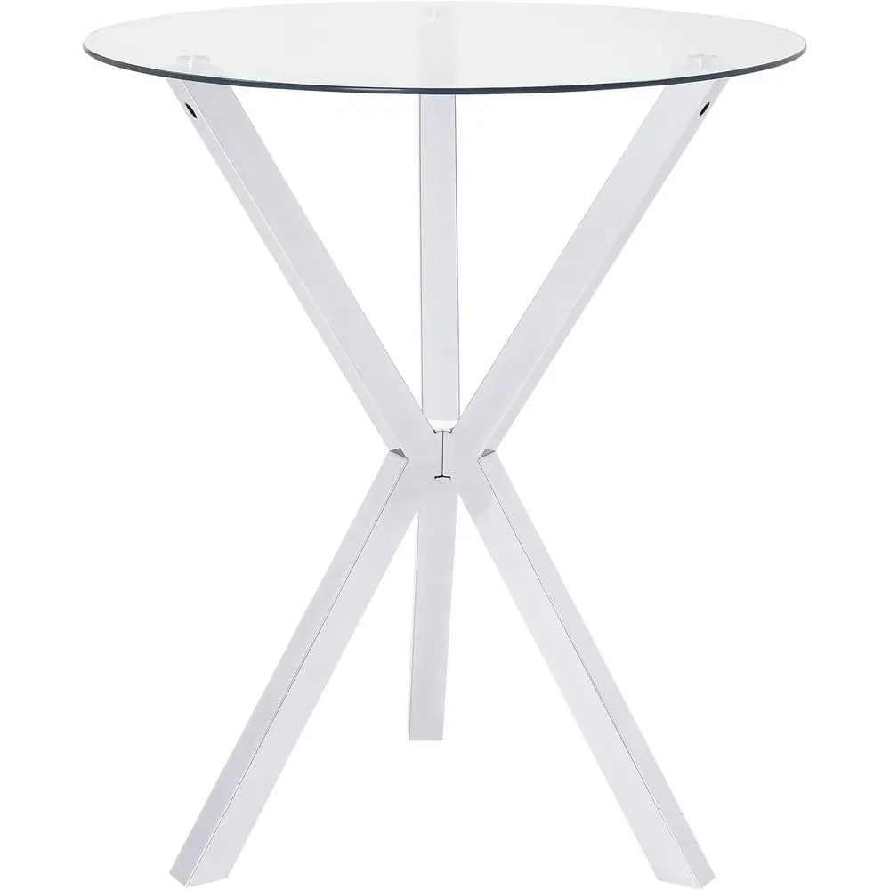 

Круглый обеденный стол X-Base с стеклянной столешницей (35 дюймов) - хромированная отделка для дома и бара