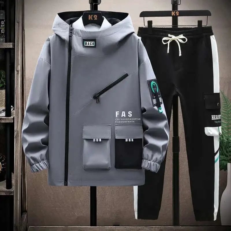 HKSH Spring Autumn New Coats Youth Trendy Handsome Men's Tide Chic Versatile Hooded Jackets High Street Zipper Sweatshirt HK0973