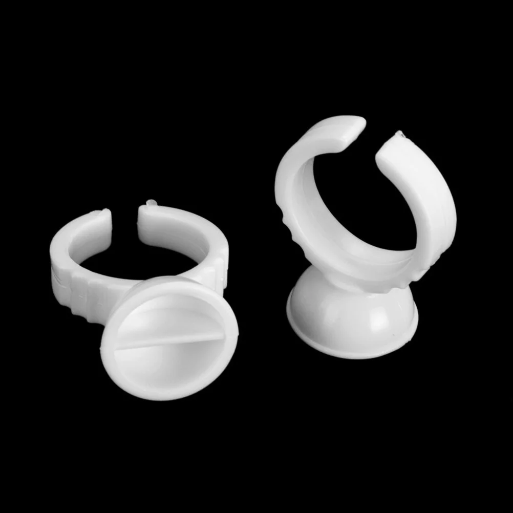 

100Pcs Tattoo Pigment Ring Cups Clear Disposable Ink Holder Eyelash Makeup Tool for Eyebrow and Lash Application