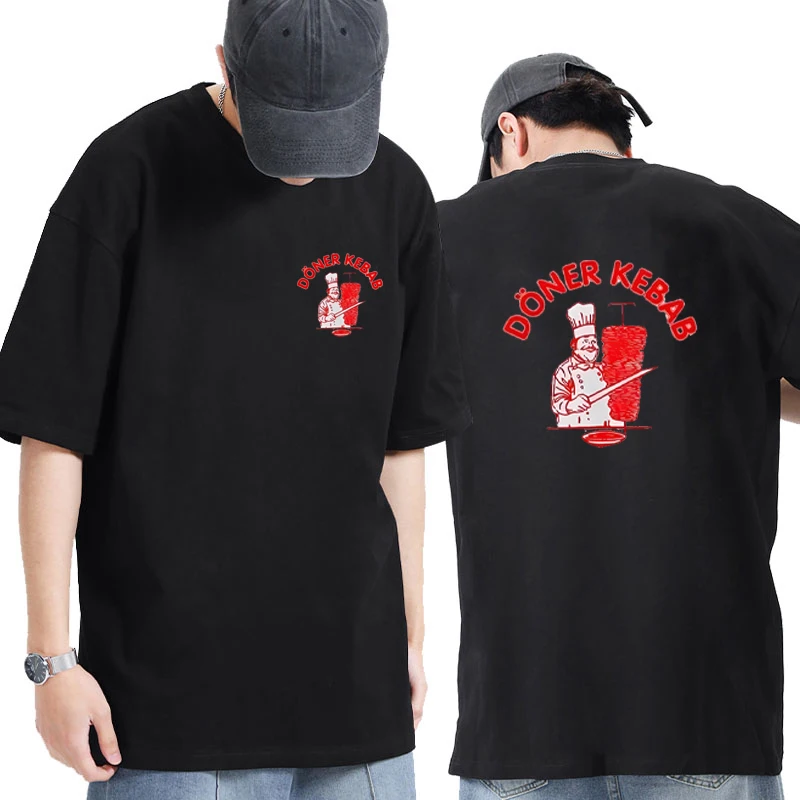 

Summer Doner Kebab Printed short sleeve T-shirts Men Women Vintage streetwear Unisex Funny Cotton plus size tops