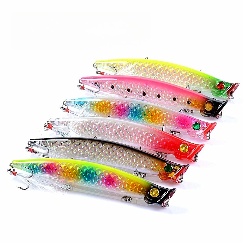 

5pcs 11.1cm/13.2g Silent Popper Lure Floating Fishing Wobblers Long Casting Hard Bait Vivid Swimbait Crank Bait Pesca Isca