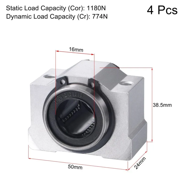 4pcs SC10VUU SC10V SCV10UU SCV8 SCV16 SCV12 Linear Bearing Pillow Block DIY For 10mm Linear Slide Bearing Units CNC Router Parts