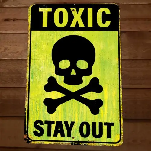 1 pcs,Toxic Stay Out Skull Crossbones 8x12 Metal Wall Sign Poster