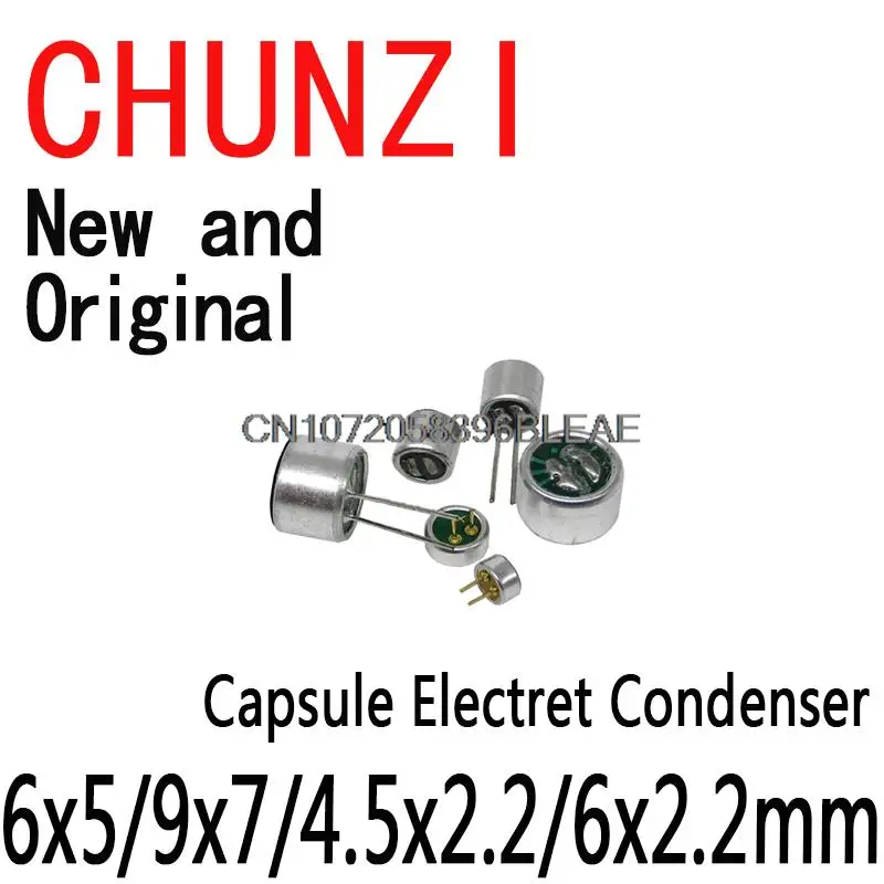 10PCS 2 Pin Mic Capsule Electret Condenser Microphone DIP Smd 52db 56db With Mp3 Accessories 6x5/9x7/4.5x2.2/6x2.2mm