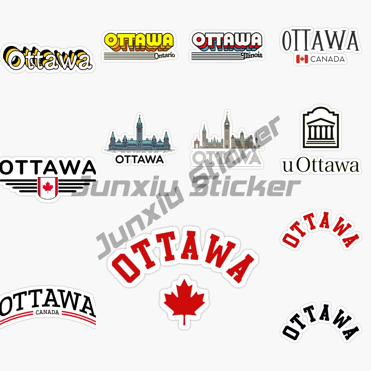 

OTTAWA Canada Vinyl Sticker Waterproof Decal Motocross Racing Laptop Helmet Trunk Car Sticker Car Accessories