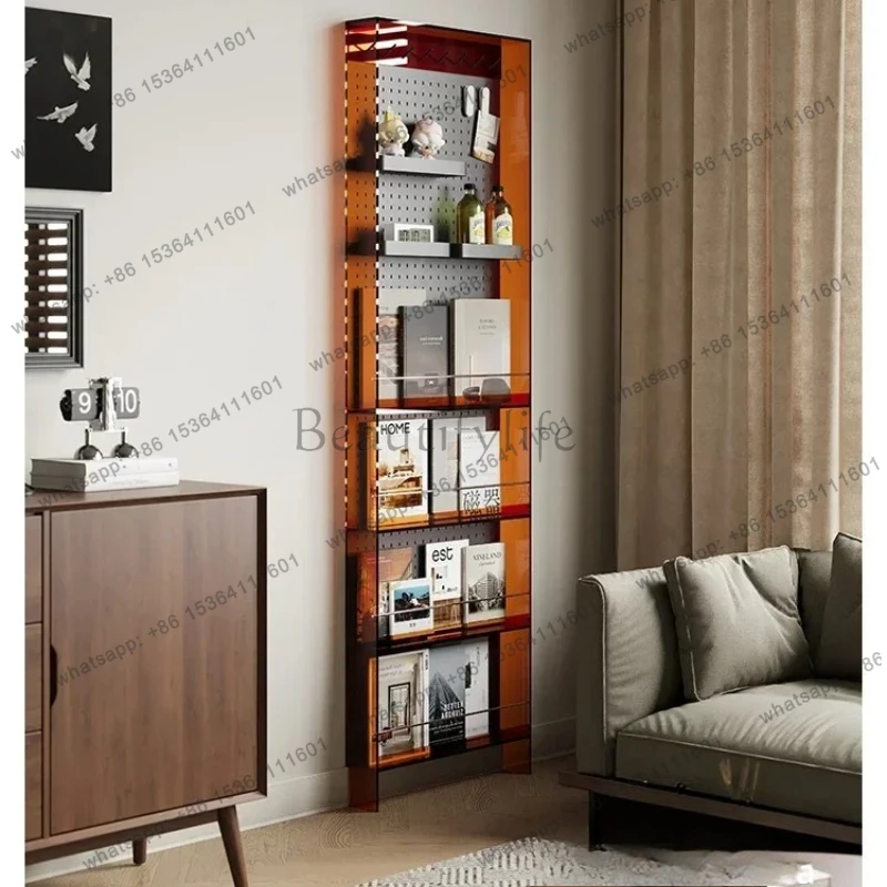 

Door rear shelf ultra-thin hole plate acrylic narrow slot storage rack wall-mounted multi-layer narrow cabinet