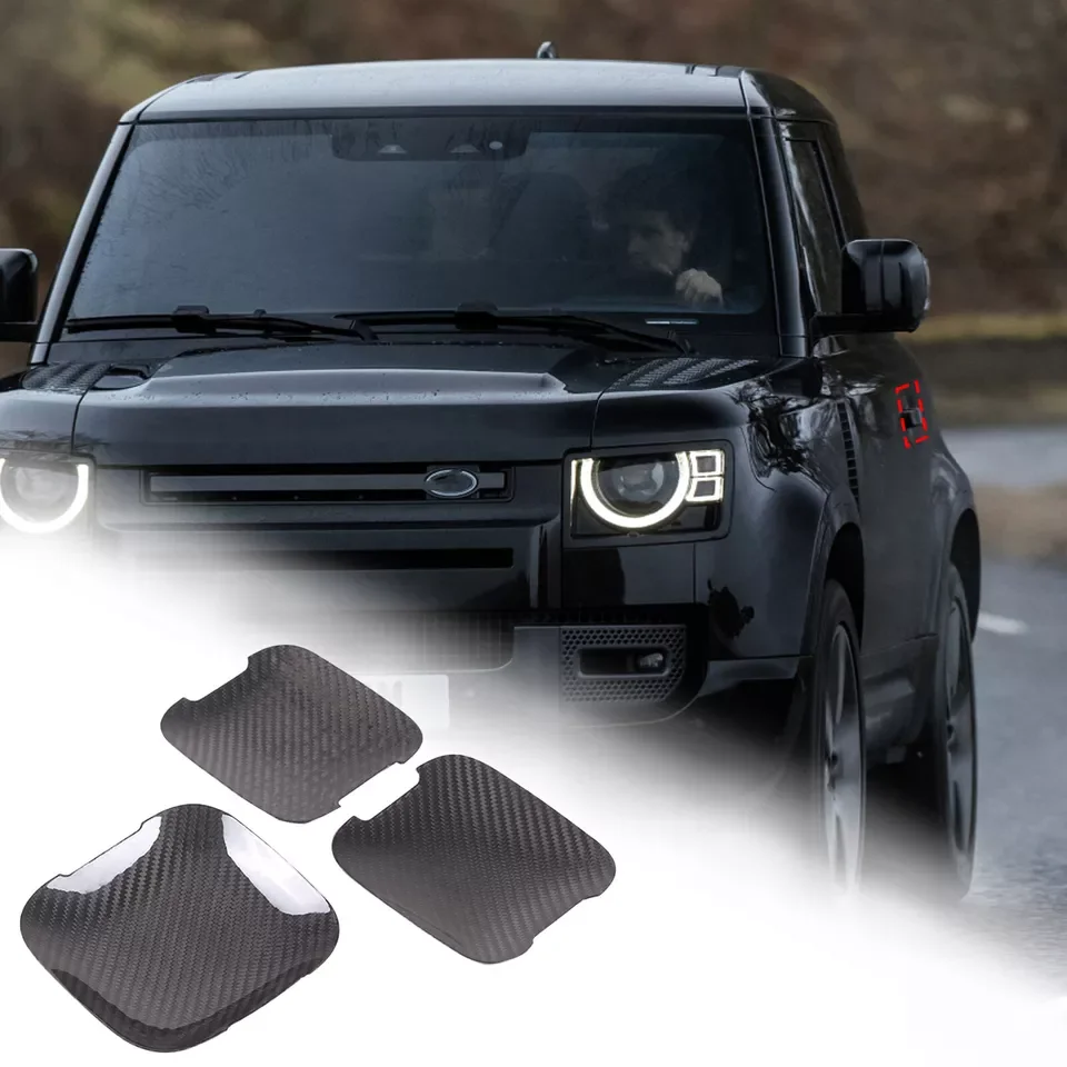 Real Carbon Fiber Exterior Door Bowl Cover Trim For Land Rover Defender 90 20-24