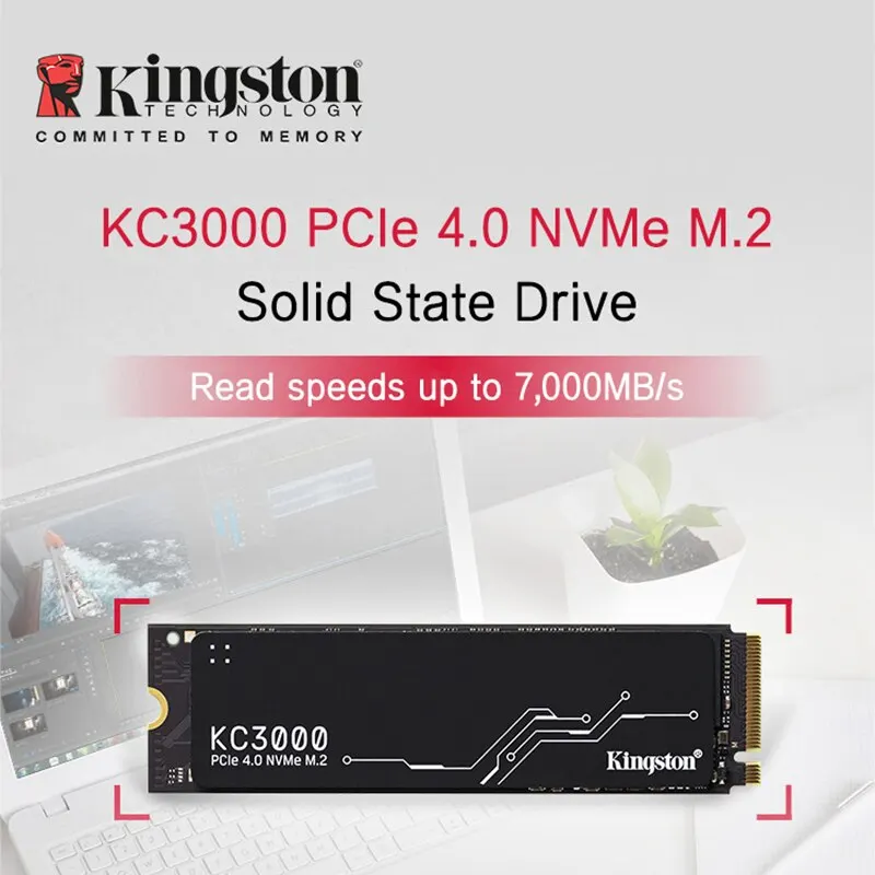 Imagem -02 - Kingston-unidade Interna de Estado Sólido Disco Rígido do Desktop Ssd Nvme M.2 2280 Pcie 4.0 x4 Kc3000 1024gb 512gb 1tb 2tb Ps5