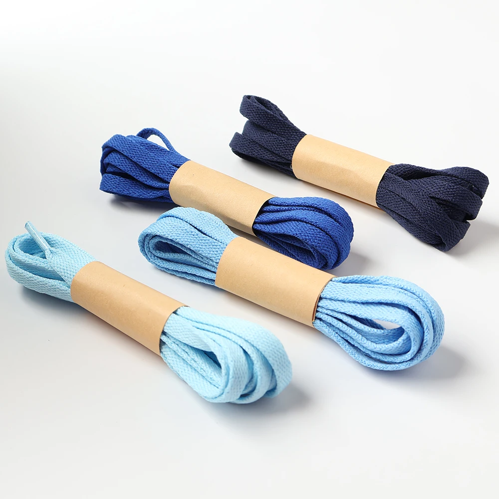 HIBERNI Flat  Shoelaces for Nike/Arcteryx100120140cmLight Blue/NavySneakers/Canvas/Sports ShoesLaces (Durable Anti-Slip)