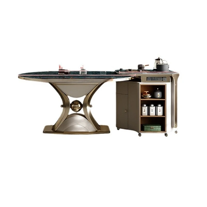

Modern, light luxury, island dining table, all-in-one, retractable