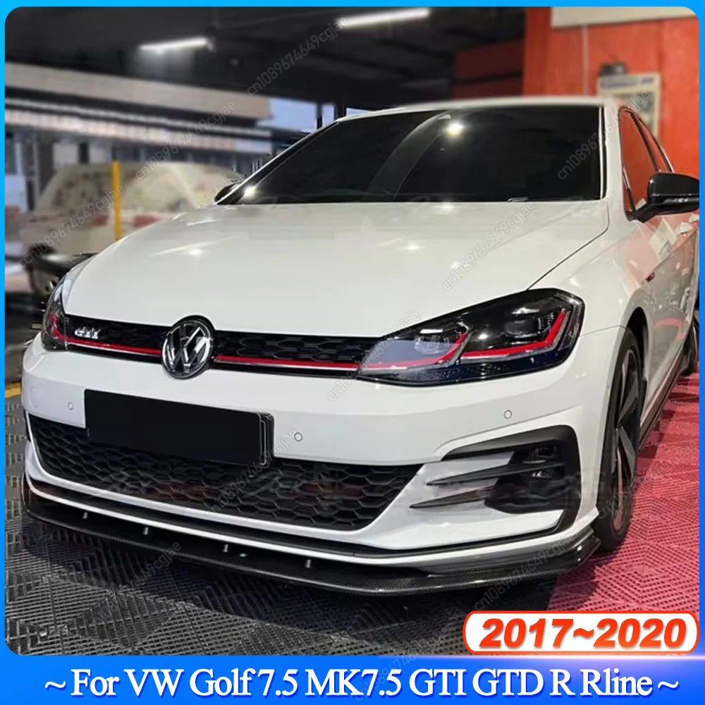 

Для VW Golf 7.5 MK7.5 GTI GTD R Rline 2017-2020 Автомобильный передний бампер, спойлер, сплиттер, защитная крышка, обвесы, тюнинг, ABS, черный