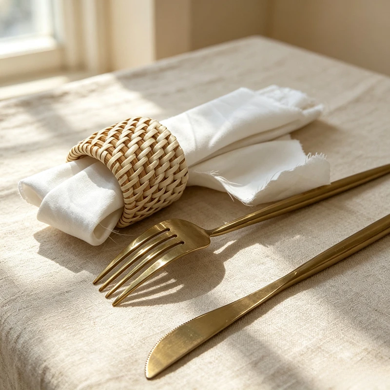 Hand‑woven Rattan Napkin Rings Natural Cane Serviette Buckle for Dinner Table Decoration Restaurant Wedding Party Table Decor
