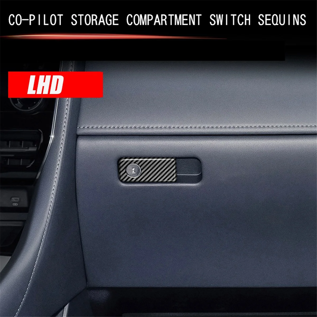 For ALPHARD/VELLFIRE 40 Series 2023+ Car Passenger Storage Box Button Trim Frame Sticker Carbon Fiber